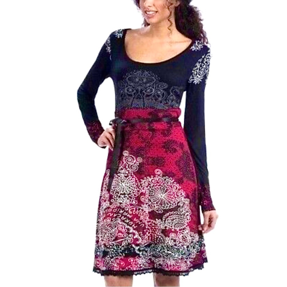 Desigual black deep scoop neck dress